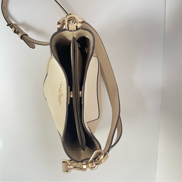Kate Spade New York Lena Tan White Leather Colorblock Bucket Bag - Picture 10 of 13